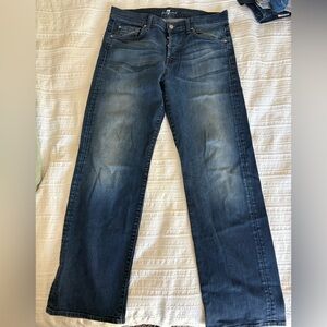 7 For All Mankind Men's Dark Blue Relaxed Jeans
